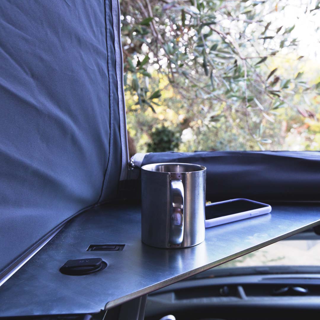 vw california mit dachzelt Ablagetisch Klappdach magnetisch VW California Dachzelt Ablage Rechts – VANhackers